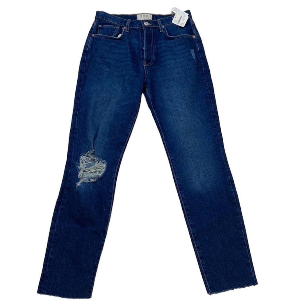 We The Free Free People High Rise Jeans Distressed Raw Hem Button Fly Size 30